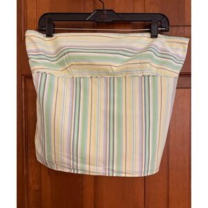 J. Crew Strapless‎ Crop Top Womens Size 12 Fully-Lined Striped Cotton Side Zip